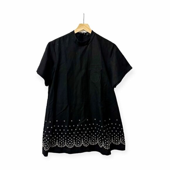 Alexander Wang Black Mini Dress with Studs, Size‎ 10 - Picture 2 of 13